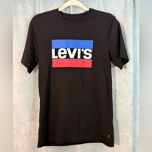 Levi's Black Tee with Blue and Red Logo